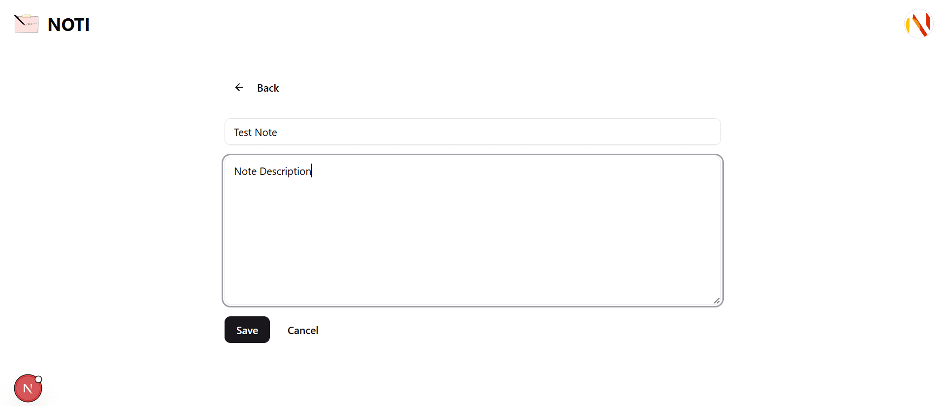Note Editing Interface